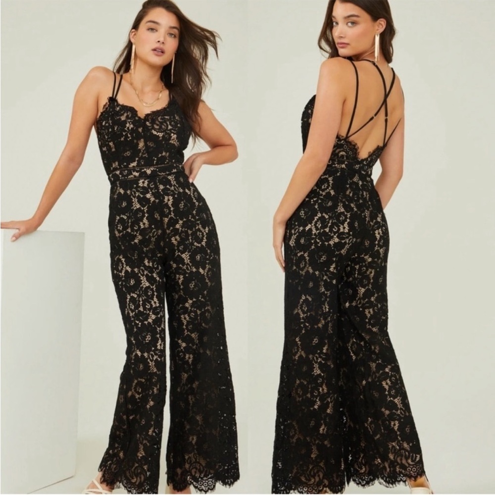 ALTAR'D STATE | Gabbie Lace Jumpsuit in Black